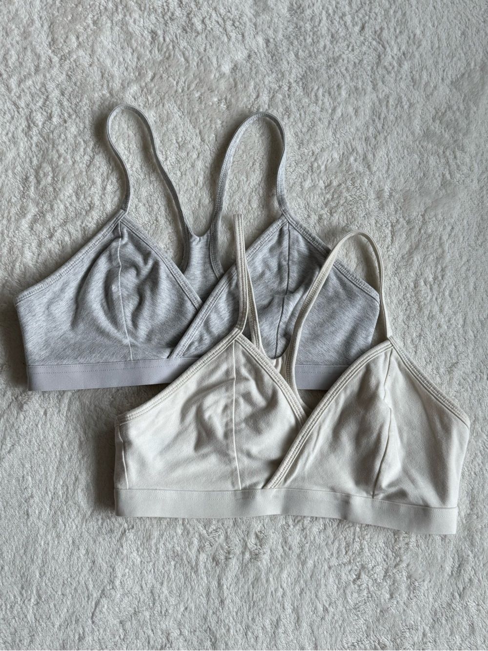 Fabletics Bralettes 2-Pack Small, Gray & Cream